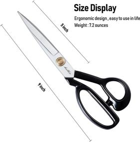 img 3 attached to 👌 Professional 9 Inch Fabric Scissors - Ultra Sharp Leather Cutting Shears for Sewing, Tailoring, Dressmaking, and Cloth Cutting