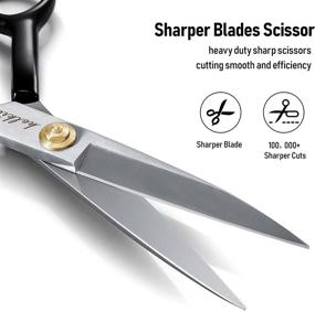 img 2 attached to 👌 Professional 9 Inch Fabric Scissors - Ultra Sharp Leather Cutting Shears for Sewing, Tailoring, Dressmaking, and Cloth Cutting