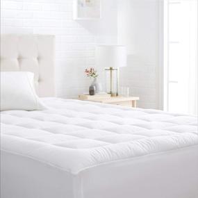 img 4 attached to 🛏️ Enhance Your Bed with the Amazon Basics Queen Mattress Topper Pad - Down-Alternative Fill & Cotton Shell