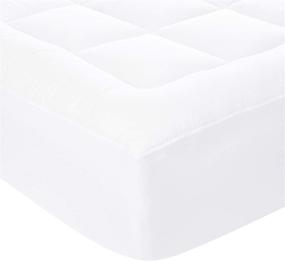 img 1 attached to 🛏️ Enhance Your Bed with the Amazon Basics Queen Mattress Topper Pad - Down-Alternative Fill & Cotton Shell