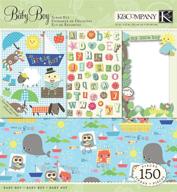 👶 k&company jillian phillips nursery rhymes baby boy scrapbooking kit, 12x12 inch logo