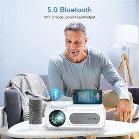img 2 attached to 📽️ BOSNAS WiFi Bluetooth Projector: Full HD Video, 1080P/4k Native Resolution, 300" Zoom - Ideal for Home & Outdoor Movie Theater. Compatible with TV Stick, HDMI, PS4, Laptop, iOS & Android