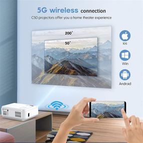 img 3 attached to 📽️ Проектор BOSNAS WiFi Bluetooth: полное HD-видео, нативное разрешение 1080P/4K, масштабирование 300" - идеально подходит для домашнего и уличного кинотеатра. Совместим с TV Stick, HDMI, PS4, ноутбуками, iOS и Android.