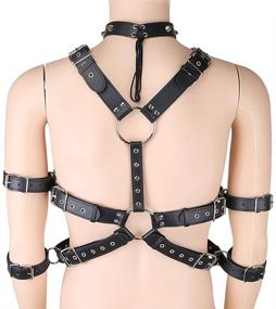 img 3 attached to 🔗 Adjustable Leather Chest Harness by LISBLIER