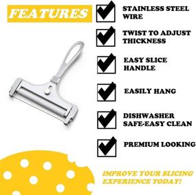 img 2 attached to 🧀 Adjustable Thickness Stainless Steel Cheese Slicer with Replaceable Wires - Ideal Kitchen Tool for Soft and Semi-Hard Cheeses