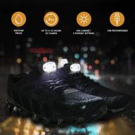 🏃 night running gear - waterproof rechargeable led running shoes lights with reflective vest and headlamp band (black) logo