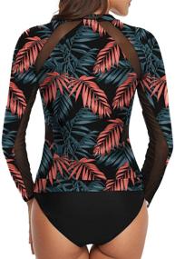 img 1 attached to 👙 Stylish AnnJo Sleeve Zipper Rashguard Swimsuits: Discover Women's Clothing in Swimsuits & Cover Ups!