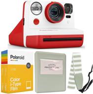 polaroid now i-type camera - red bundle with double 📸 pack of polaroid color film for i-type, grey album, and neck strap logo