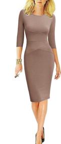 img 1 attached to REPHYLLIS Sleeve Striped Pencil Medium Women's Clothing for Dresses