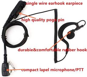 img 2 attached to 🎧 G-Shape Earpiece and Mic - Compatible for Motorola XPR3000, XPR3300, XPR3300e, XPR3500, XPR3500e, XIR P6620, XIR P6600, E8600, E8608 - Two-Way Radio Headset