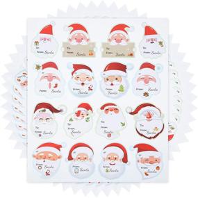 img 4 attached to 320-Piece Christmas Santa Name Tags Stickers - Festive Santa Wrapping Labels for Holiday Festival, Birthday 🎅 Party Decor - Cute Santa Claus Designs - Christmas Tree Santa Name Labels Stickers - 16 Designs