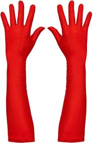 img 4 attached to 🧤 Satin Red Skeleton Opera Gloves