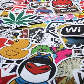 img 3 attached to 🎨 100 Pcs Waterproof Vinyl Laptop Stickers – Cute & Cool Pack for Skateboard, Water Bottle, MacBook, Car, Luggage – Graffiti Brand Logo Stickers for Kids, Teens & Adults