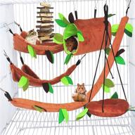 🐭 organic apple wood chewing stick rat cage nest accessories: hamiledyi hamster hammock, small animal hanging warm bed house, toy hanging tunnel and swing for sugar glider squirrel логотип