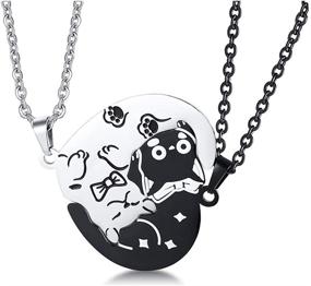 img 4 attached to Stainless Steel Yin Yang Couple Puzzle Piece Pendant Necklace - Perfect Gift for Animal Lovers