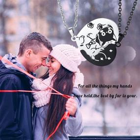 img 3 attached to Stainless Steel Yin Yang Couple Puzzle Piece Pendant Necklace - Perfect Gift for Animal Lovers