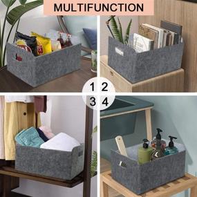 img 1 attached to Light Grey Small Storage Baskets: Organize with Style and Ease (3 Pack)