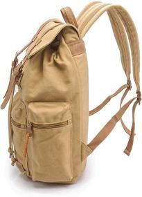 img 1 attached to 🎒 Vintage Canvas Backpack Tan by Sweetbriar