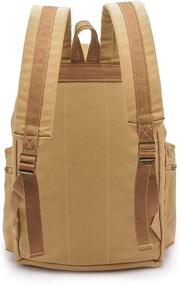 img 2 attached to 🎒 Vintage Canvas Backpack Tan by Sweetbriar