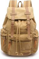 🎒 vintage canvas backpack tan by sweetbriar logo