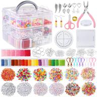 🌈 friendship bracelet kit - 3740 pieces - string, letter beads, multi-color embroidery floss, elastic cord, braiding disc - findings for bracelets, jewelry making logo