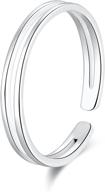 🔗 минималистичное кольцо на открытый носок с широкой полоской из серебра 925 пробы, тонкий дизайн для женщин, размер 2-4. логотип