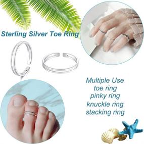 img 1 attached to 🔗 Минималистичное кольцо на открытый носок с широкой полоской из серебра 925 пробы, тонкий дизайн для женщин, размер 2-4.