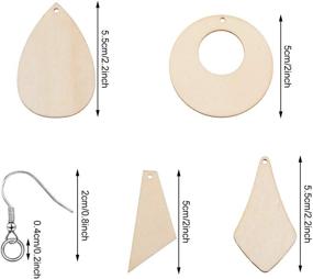 img 1 attached to 🎄 120-Piece Unfinished Wooden Teardrop Blanks for Christmas Wood Earrings - Including Earring Hooks and Jump Rings - Jewelry DIY Craft Making Supplies