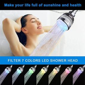 img 3 attached to 🚿 ZEN BEADS Color Changing Filtered Showerhead with LED Lights for Hard Water and Chlorine - Water Softener for Dry Skin and Hair