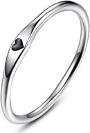 💍 avecon 925 sterling silver simple carve heart wedding band: a stackable promise ring for her, sizes 5-10 logo