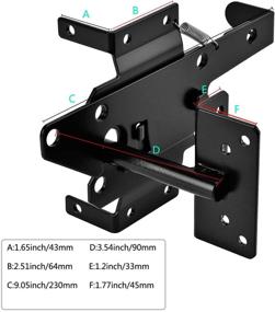 img 3 attached to 🔒 Premium Self-Locking Post Mount Gate Latch - Automatic Gravity Lever Wood Fence Gate Latches with Fasteners/Black Finish Steel - Secure Pool Area