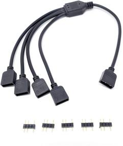 img 1 attached to 🌈 Mega Connectors 3-Pin Addressable RGB (ARGB) Splitter Cable - 50cm with Male Pins (F04-04ARGB-50)