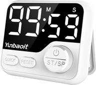 ⏲️ yunbaoit led digital timer for cooking, kitchen, kids – magnetic countdown timer, quickset stopwatch clock timer for classroom teachers – ideal for study, exercise, baking (white) logo