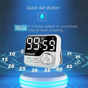 img 3 attached to ⏲️ Yunbaoit LED Digital Timer for Cooking, Kitchen, Kids – Magnetic Countdown Timer, Quickset Stopwatch Clock Timer for Classroom Teachers – Ideal for Study, Exercise, Baking (White)