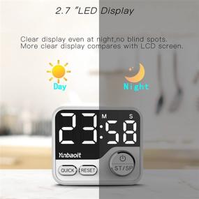 img 1 attached to ⏲️ Yunbaoit LED Digital Timer for Cooking, Kitchen, Kids – Magnetic Countdown Timer, Quickset Stopwatch Clock Timer for Classroom Teachers – Ideal for Study, Exercise, Baking (White)