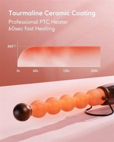 img 3 attached to 🌀 Подпрыгивающая естественная завивка Bubble Wand Curling Iron - Профессиональное керамическое устройство для завивки Bubble Curling Wand для коротких и длинных волос, спиральное устройство для завивки 1 дюймового Bubble Hair Wand - Двойное напряжение