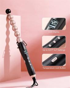 img 2 attached to 🌀 Подпрыгивающая естественная завивка Bubble Wand Curling Iron - Профессиональное керамическое устройство для завивки Bubble Curling Wand для коротких и длинных волос, спиральное устройство для завивки 1 дюймового Bubble Hair Wand - Двойное напряжение