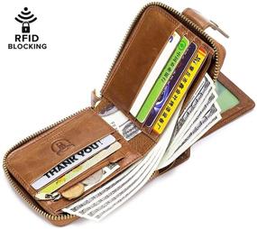 img 1 attached to 👛 BULLCAPTAIN Leather RFID Blocking Wallet