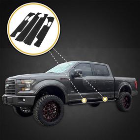 img 3 attached to 🚗 Red Hound Auto Custom Fit 2015-2019 Ford F-150 Crew Cab 4pc Kit Door Entry Guards Scratch Cover Protector Paint Protection Sill Threshold Scuff Shield Set