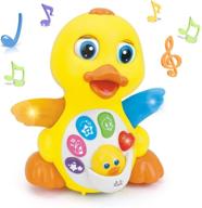 🦆 woby musical duck toy: educational learning with music and lights for 1 year old baby toddler logo