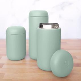 img 1 attached to Fellow Carter Move Travel Mug - Mint Chip Green, 16 oz - Vacuum-Insulated Stainless Steel, Ceramic Interior - Perfect Coffee and Tea Tumbler with Splash Guard