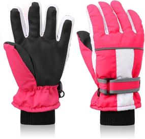 img 4 attached to ❄️ Waterproof Insulated Winter Gloves for Kids - Warm Snow Gloves for Boys & Girls, Toddler Mittens Ski Gloves for Cold Weather