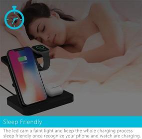 img 2 attached to FACEVER 3 in 1 Wireless Charger Stand for iPhone Apple Watch Airpods, Fast Qi Charging Station for iWatch SE 6 5 4 3 2 1 iPhone 12 11 Pro Xs Max XR X Samsung Galaxy Watch Buds