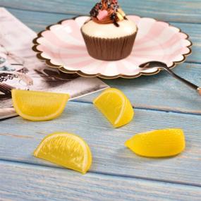 img 3 attached to 🍋 Hagao Fake Lemon Block - Realistic Artificial Fruit Wedge Slice Decoration - Set of 10 Lifelike Faux Lemons for Home, Party, Kitchen - Yellow