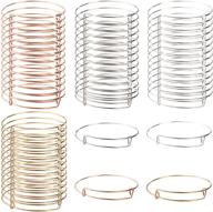 💍 tosnail pack of 120 wire bangle bracelets – expandable blank bangles | 4 colors for jewelry making logo