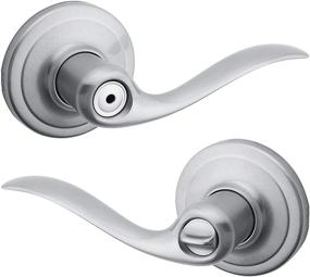 img 4 attached to 🚪 Enhance Privacy with Kwikset Tustin Door Handle Lever - Traditional Wave Design in Satin Chrome