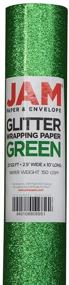 img 1 attached to 🎁 JAM PAPER блестящая упаковка для подарков - Зеленая блестящая упаковочная бумага - 25 кв. футов - Продается поштучно