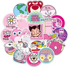 img 3 attached to 💖 100 PCS Cutie Pink Laptop Computer Vinyl Stickers - Waterproof Trendy Stickers for Teens Girls Boys - Water Bottle Sticker Pack for Laptops, Motorcycles, Bicycles, Skateboards, Luggage, Phones