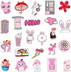 img 2 attached to 💖 100 PCS Cutie Pink Laptop Computer Vinyl Stickers - Waterproof Trendy Stickers for Teens Girls Boys - Water Bottle Sticker Pack for Laptops, Motorcycles, Bicycles, Skateboards, Luggage, Phones