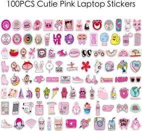 img 1 attached to 💖 100 PCS Cutie Pink Laptop Computer Vinyl Stickers - Waterproof Trendy Stickers for Teens Girls Boys - Water Bottle Sticker Pack for Laptops, Motorcycles, Bicycles, Skateboards, Luggage, Phones